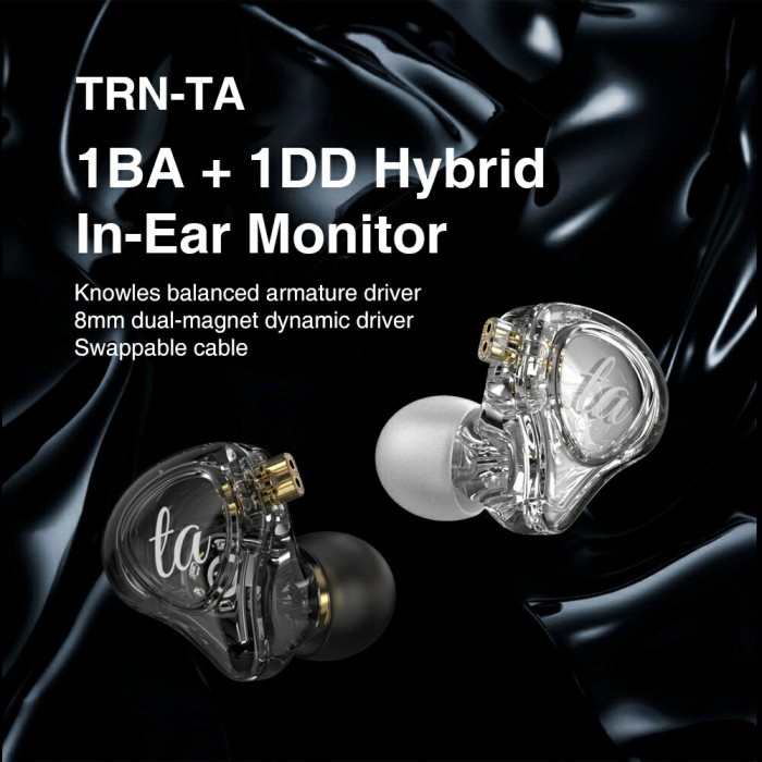 TRN TA with Mic Knowles 1BA+1DD Hybrid Driver Earphone HiFi Bass Music