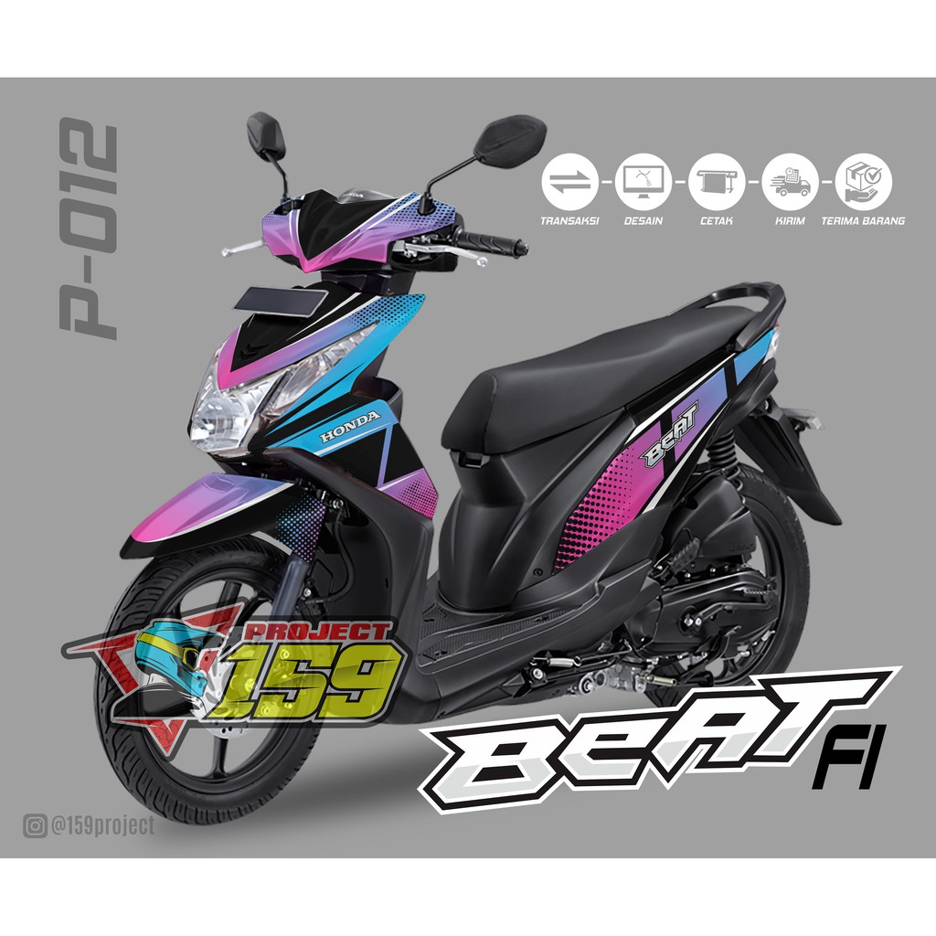 Decal Stiker Motor Beat FI 2014 - P-012 Rainbow