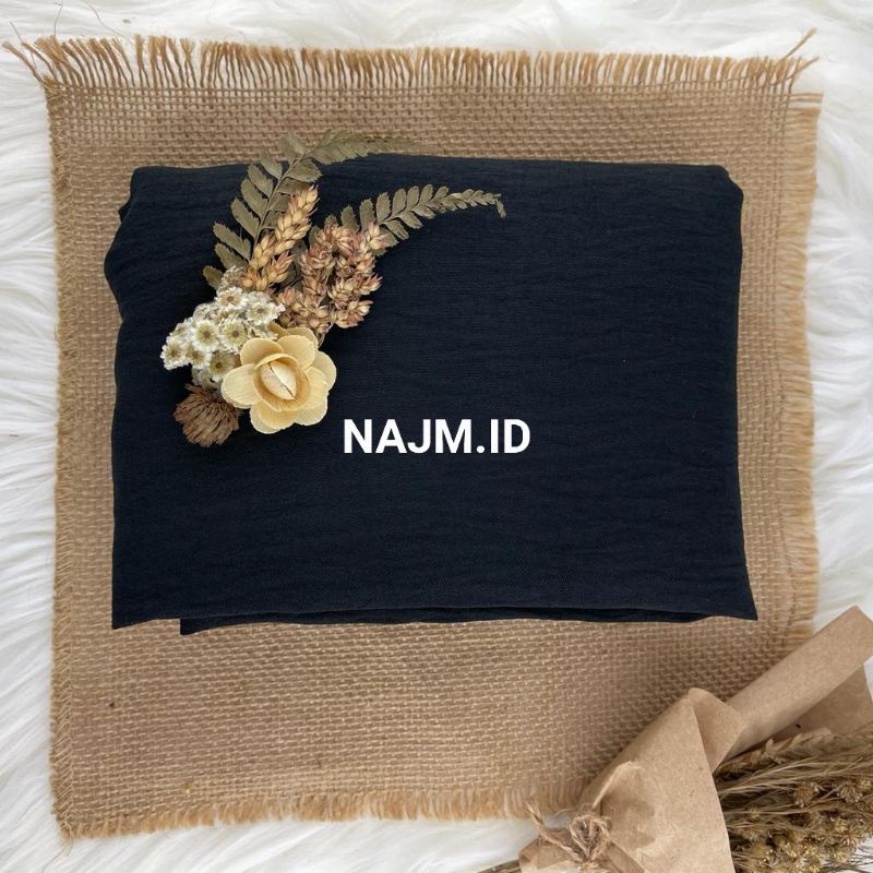 Pashmina Curve Crinkle Airflow 190x100 cm • Pashmina Curve Malay • Pasmina Curve Malaysia Jumbo Syari-Hitam