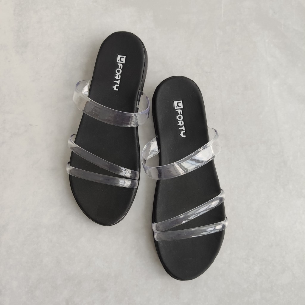 Sandal wanita sendal cewek  mika jelly bening sol flat nyaman di kaki