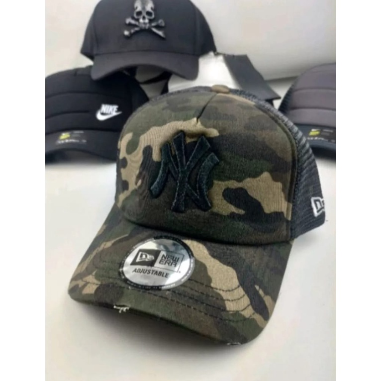 Topi Baseball Loreng Army Logo Ny Terbaru