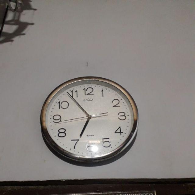 Jam Dinding Nobel 1506 Diameter 36cm - Large Size - List Silver Chrome