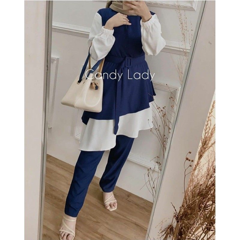 PROMO ONE SET FINA  / ONE SET  STANDART JUMBO / ONE SET - RAYON - ZAZA  / LD 100/105/110/115/120 CM  DAILY  TUNIK WANITA SET MOSCREPRE PREMIUM-8