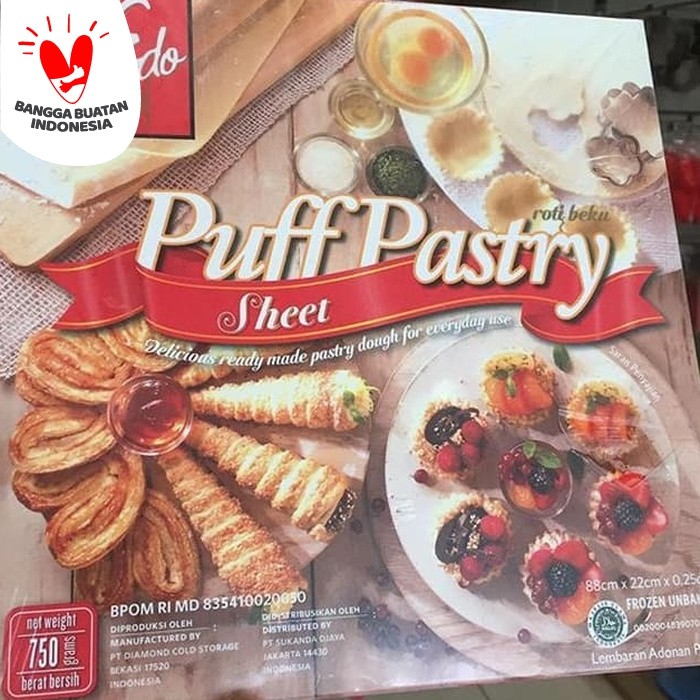 

khusus Gosend/Grab - Puff Pastry Sheet Edo 750 GR / Frozen Pastry