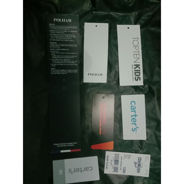 

hangtag kertas label (baju impor)harga satuan