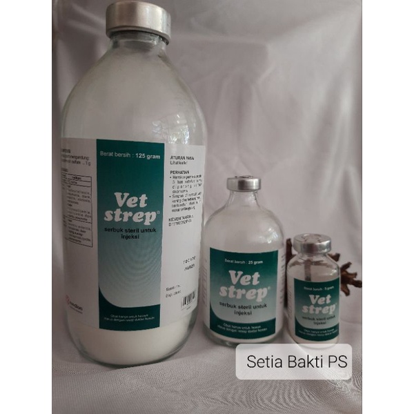 Vet strep 125 25 gram - Obat CRD, Korisa pada unggas