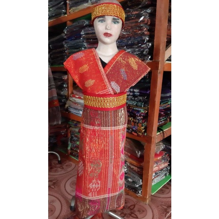 SET KOSTUM TORTOR ANAK PAKAIAN TRADISIONAL BATAK TOBA SORTALI ULOS ANAK KOSTUM PENARI TORTOR ANAK PE