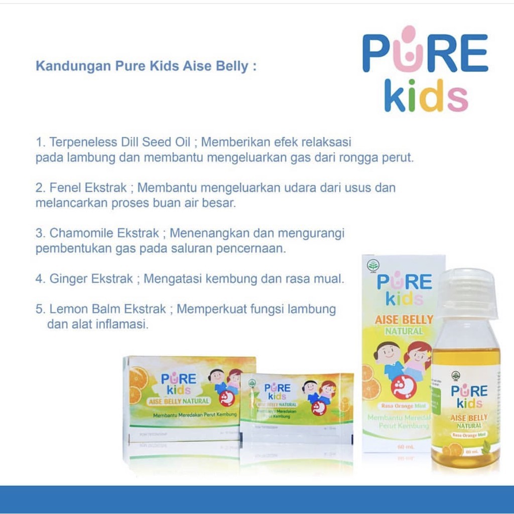 Pure Kids Aise Belly - Baby - Obat Kembung Masuk Angin Natural 60ml