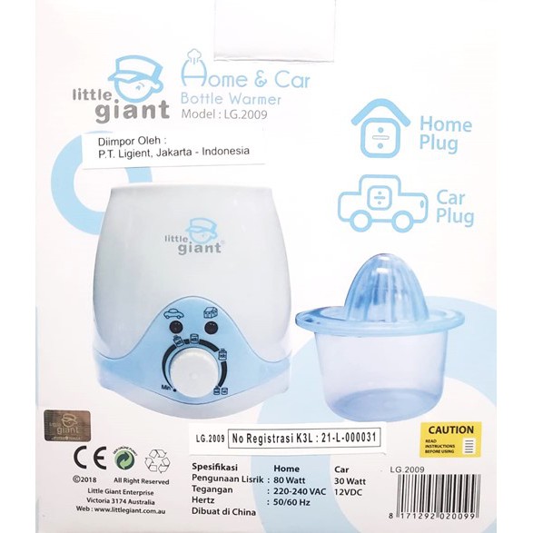 Little Giant LG2009 Home &amp; Car Bottle Warmer | Alat Pemanas Susu Mobil