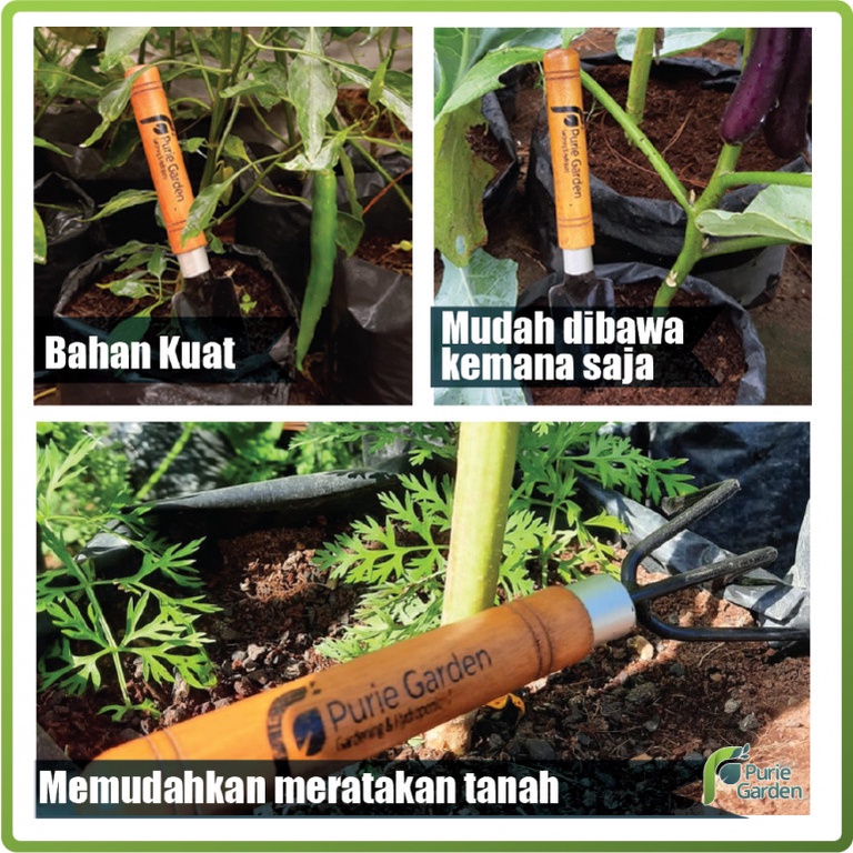 Set 2in1 Sekop dan Garu Mini Tanaman Berkebun Penggali Puriegarden PG SBY