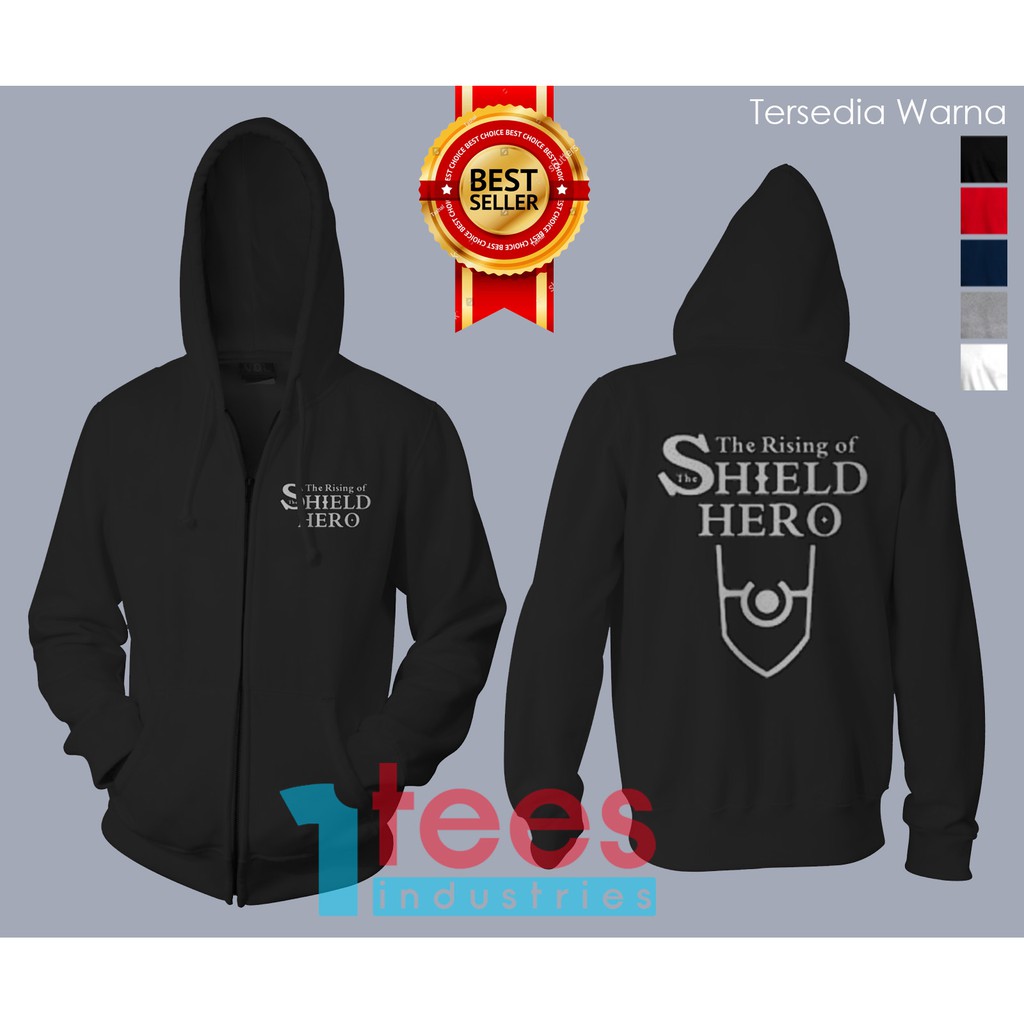 JAKET HOODIE ZIPPER TATE NO YUUSHA ENGLISH FONT