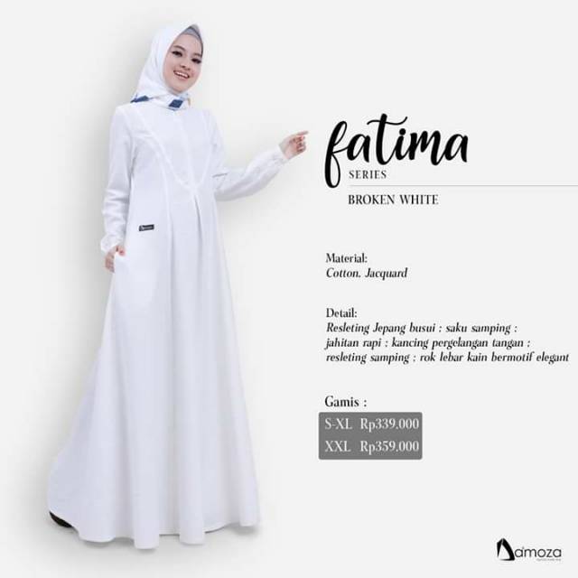 Gamis Katun Original DAMOZA Broken White || Damoza Mutif Upmore
