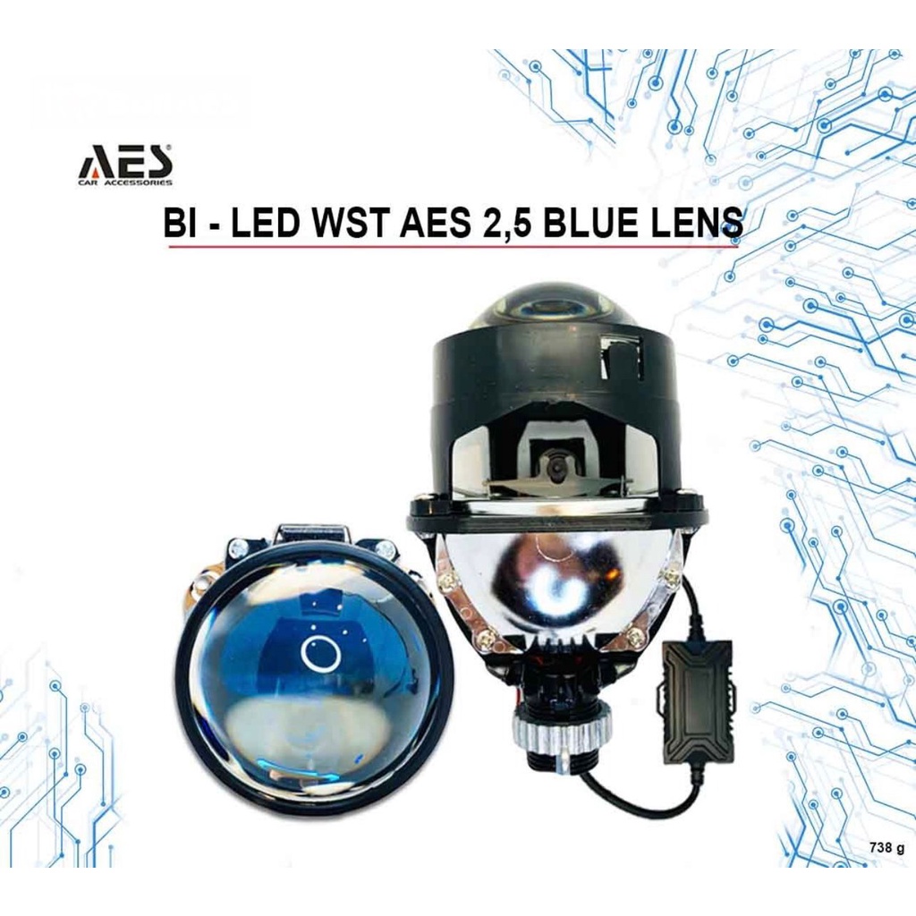 ORIGINAL LAMPU PROJECTOR BILED WST AES 2,5 INCHI BLUELES | BILED AES 35 WATT | LAMPU PROJIE MOTOR | LAMPU PROJIE MOBIL