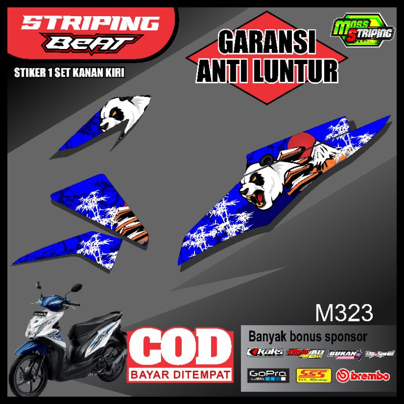 (bayar di tempat) Striping Beat fi Panda Beat Fi 2012 2013 2014 2015 2016 lis list variasi stiker st