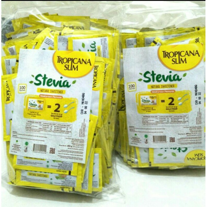 Gula Tropicana Slim Stevia isi 100 sachet