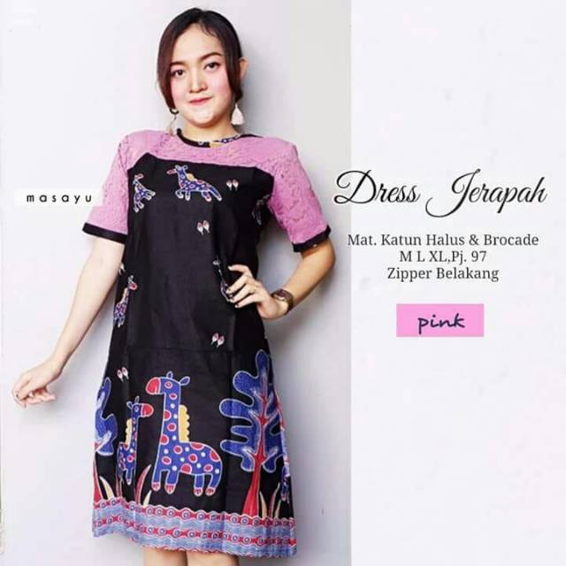 Dress Batik Modern Kombinasi / Dress Natal / Dress Batik Pesta