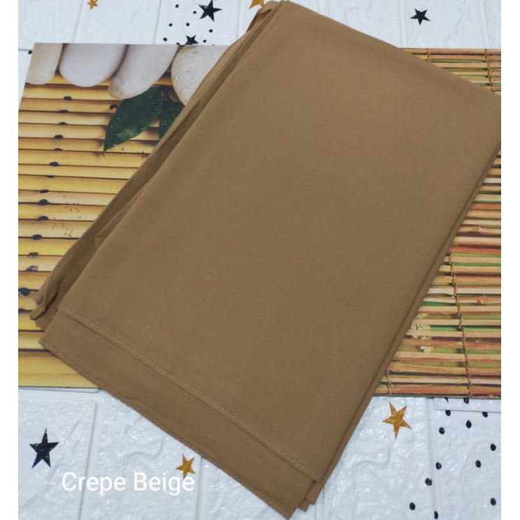 [175X75 CM] Jilbab Pashmina Polos Crepe Diamond Italiano Umama-Crepe Beige