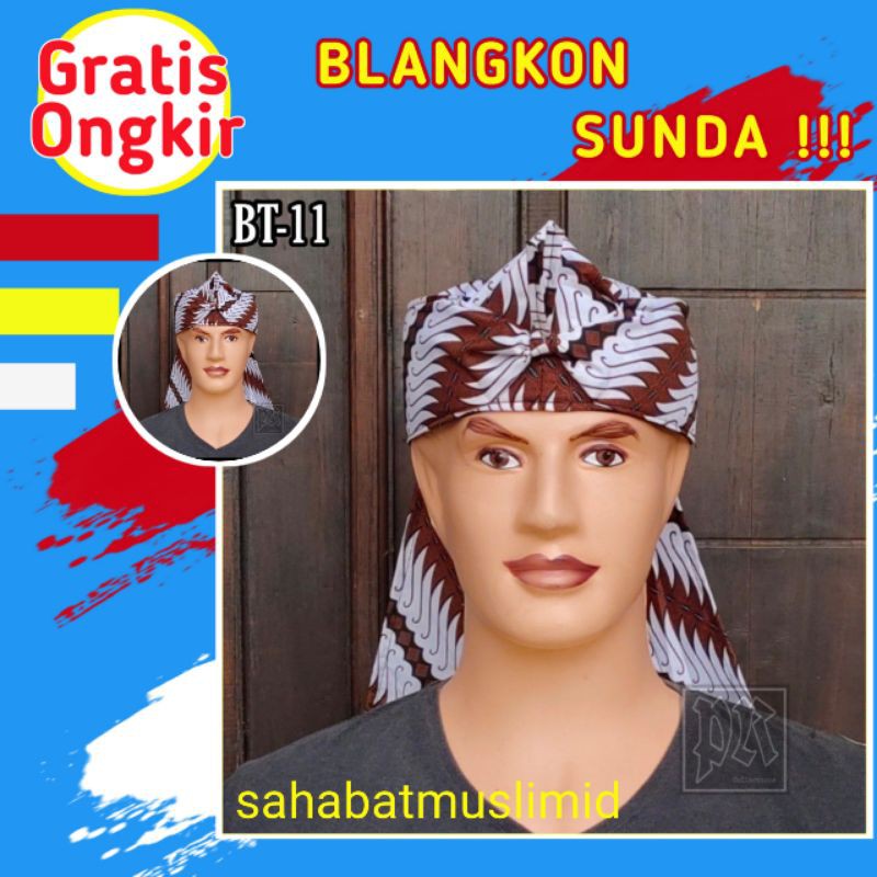 BLANGKON IKET SUNDA BATIK PUTIH DEWASA TRADISIONAL KHAS SUNDA CIREBONAN IKET KEPALA SUNDA BATIK