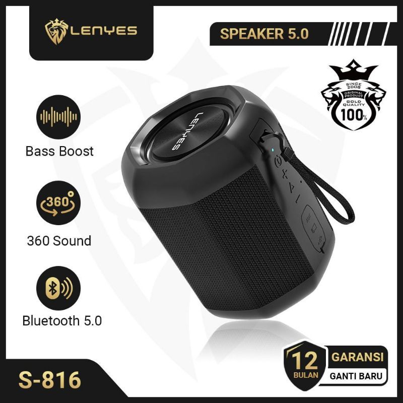Lenyes S805 S816 Speaker Bluetooth Wireless 360 Degree Heavy Bass Waterproof IPX6 Support NFC S 816 S805-1