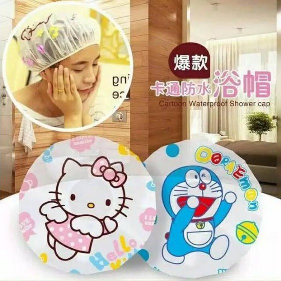 Shower Cap Karakter - Topi Keramas - Topi Mandi - Penutup Rambut