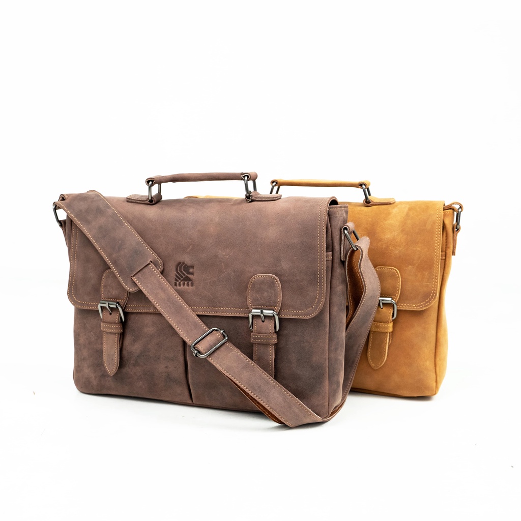 REVEN LEATHER - Tas Laptop Kulit Pria / Tas Kerja Pria / Tas Kantor Kulit Asli - Laptop Asgard Bag