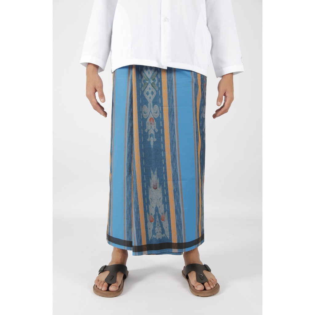 Sarung Mangga Gold Kembang Nusantara Biru