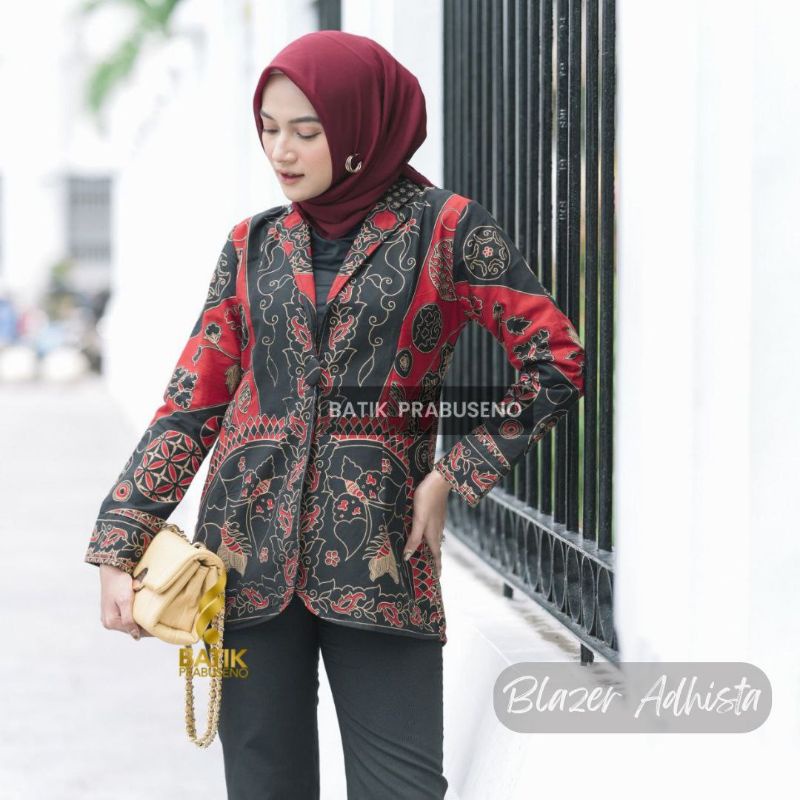 Adista Blazer Wanita Lengan Panjang Original Prabuseno Modern PremiumKekinian Big Size Full Furing A