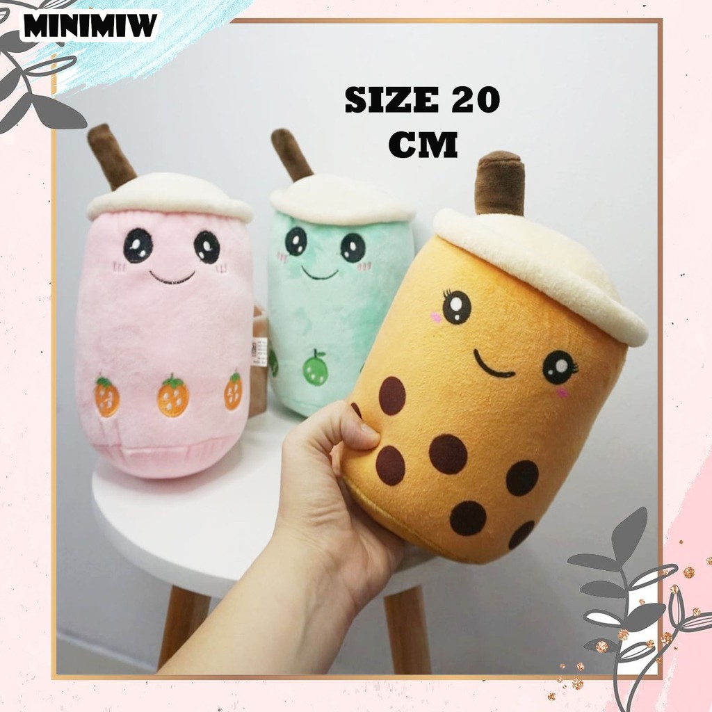 BONEKA BOBA MINI UKURAN 20 CM BUBBLE TEA DOLL MAINAN ANAK PLUSHY PLUSH