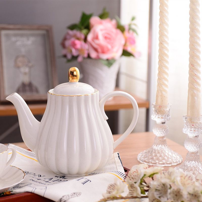 Teko Keramik Teapot Keramik Minum / Royal White Teapot