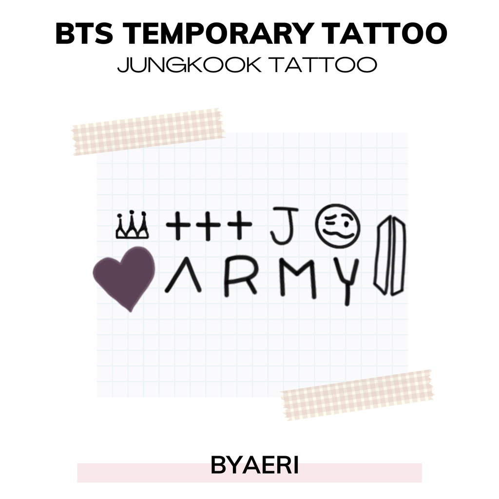 BTS JUNGKOOK TEMPORARY TATTOO (Tato Temporer Stiker Member ARMY NON-PERMANEN KPOP TATO)