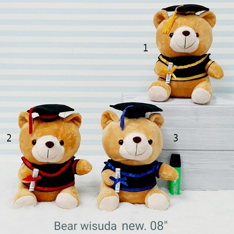 Boneka teddy bear toga wisuda bahan sangat lembut