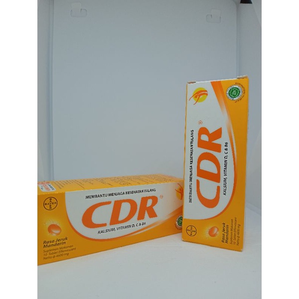 CDR Kalsium, Vitamin D, C, &amp; B6- 10 &amp; 20 tablet Rasa Jeruk Mandarin 100% ORI