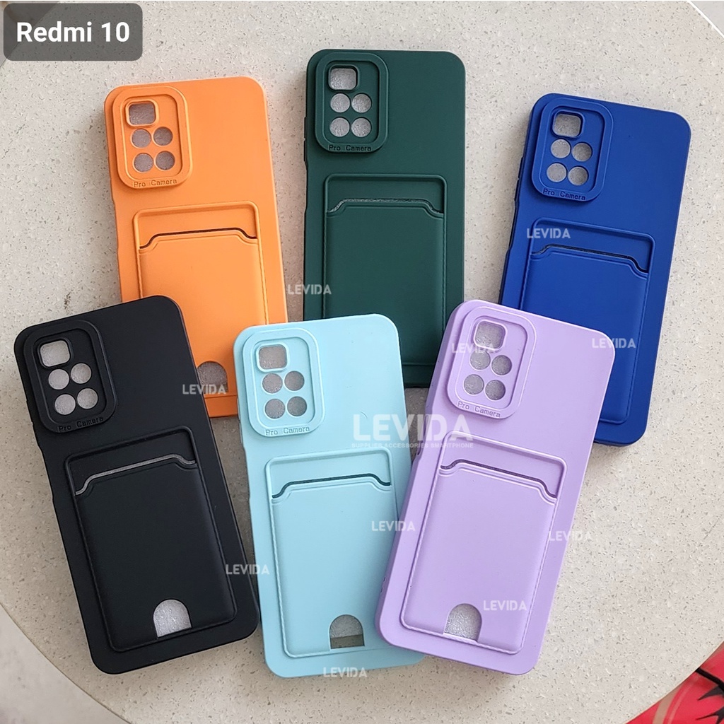 Redmi 10 Redmi 10 2022 Redmi 10A Redmi 10C  Softcase Prokamera Silicon Matte Card Case Slot kartu Case Redmi 10 Redmi 10 2022 Redmi 10A Redmi 10C