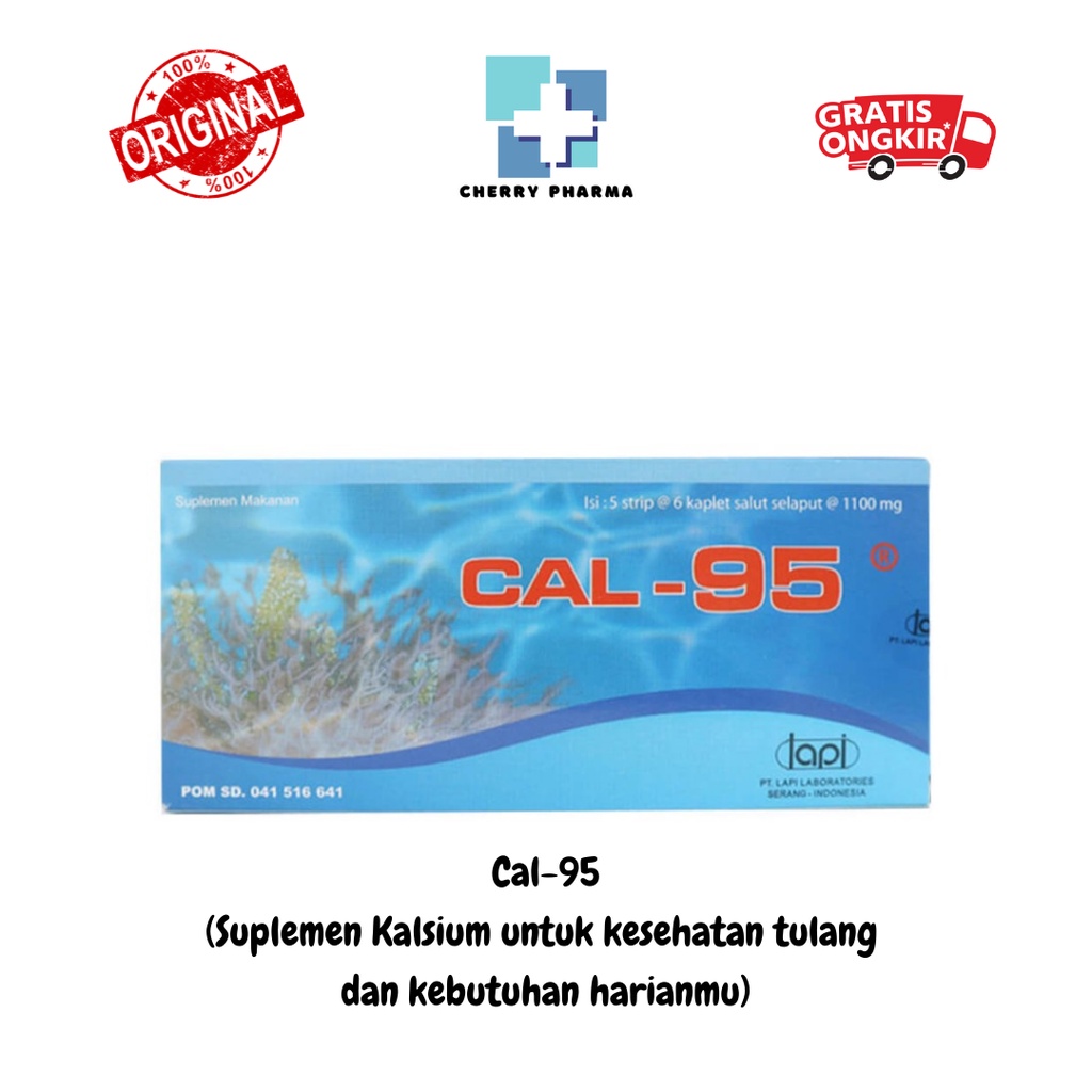 Cal-95 Strips@6 Kaplet/Kalsium Osteoporosis/Obat penghambat Osteoporosis