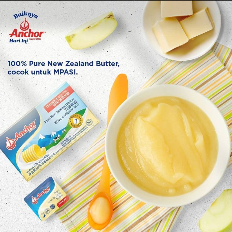 Anchor butter unsalted 7 gr (8 cup)/untuk MPASI 8 cup