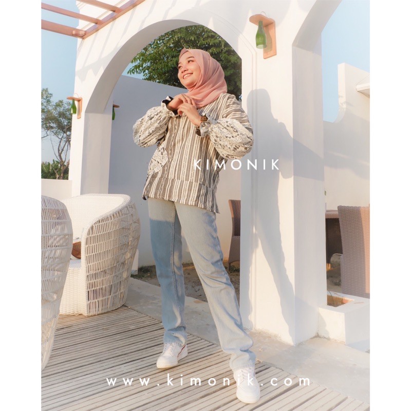 BAJU TENUN KIMONIK (KIVALACE GREY)