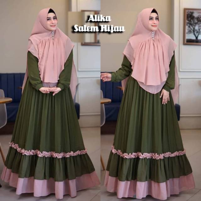 Gamis Alika syari set banyak warna