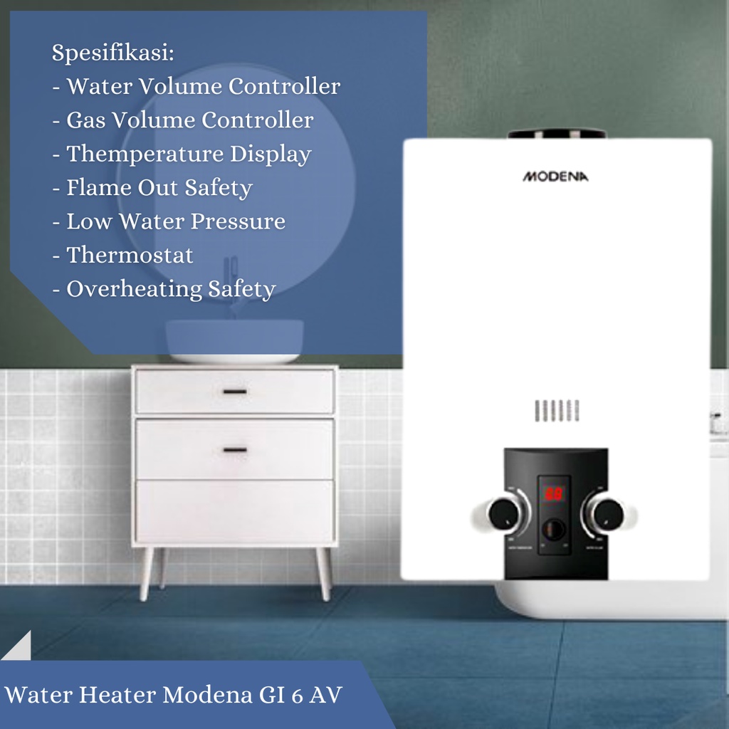 Water Heater Penghangat Air Modena GI 6 AV