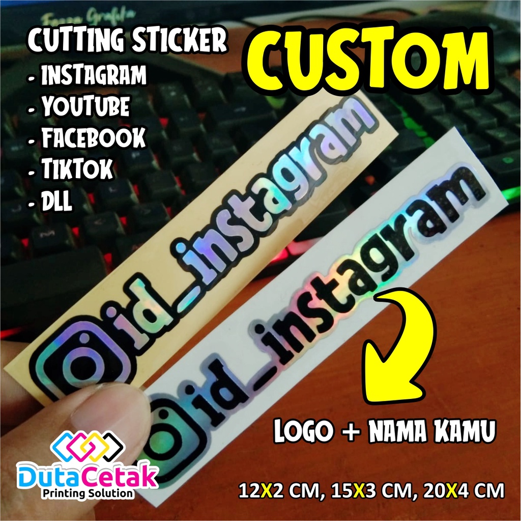 

Cutting Stiker hologram IG, FB, YOUTUBE, TIKTOK, DLL Custom