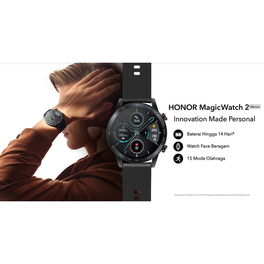 HONOR Magic Watch 2 Charcoal Black 46mm Jam Tangan Smartwatch