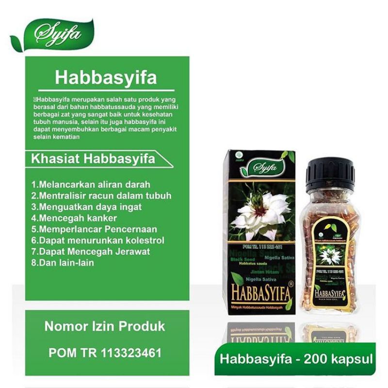 HABBASYIFA 200 KAPSUL - Habbatussauda Minyak