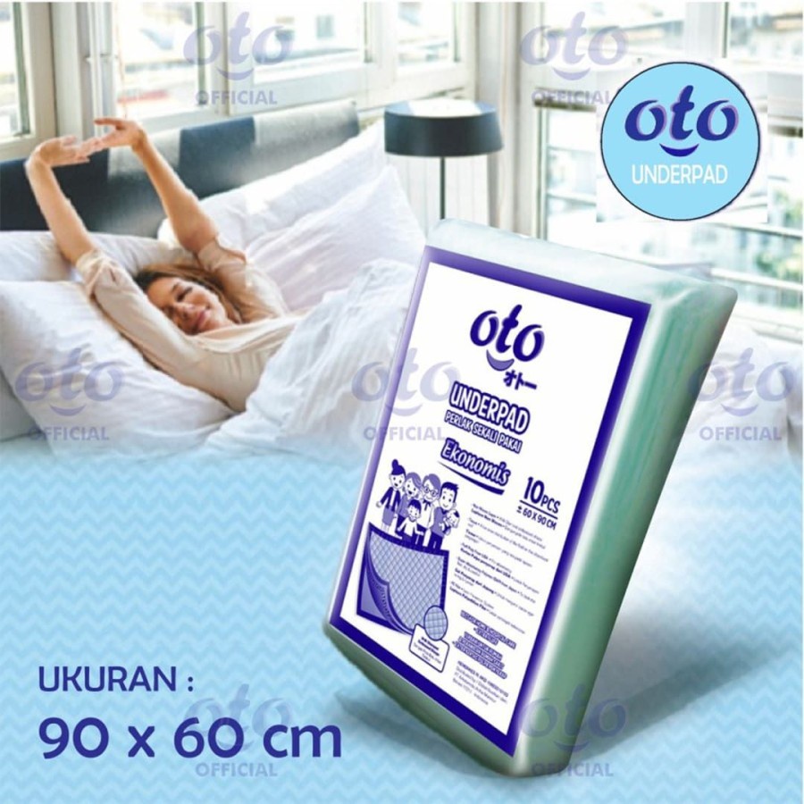 OTO Underpad / Perlak size 60x90 90x60 alas pipis isi 10 lembar untuk hewan, orang tua atau orang sakit