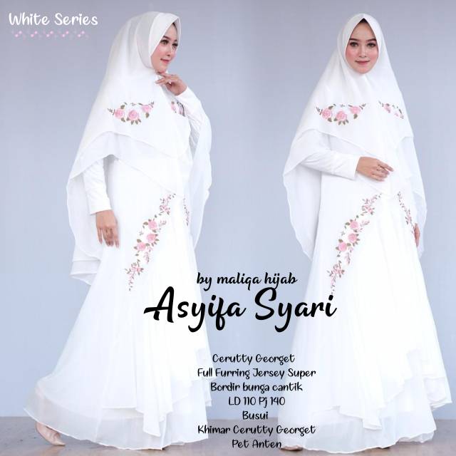 Gamis Putih Asyifa Syari White Series