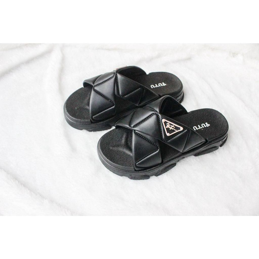 Sandal Tali silang youtu kekinian tebal 3 cm sule korean lentur dan empuk 9102-8