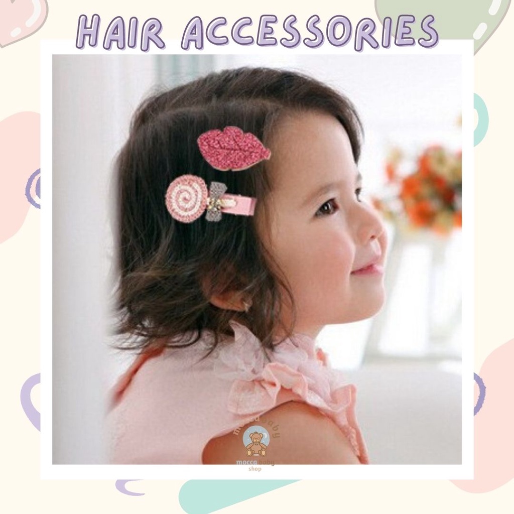 MBSS - JEPIT FOR YOU Ikat Rambut Karet Pita Anak 18 in 1 Jepit Rambut Anak | Aksesoris Rambut Hair Clip Import