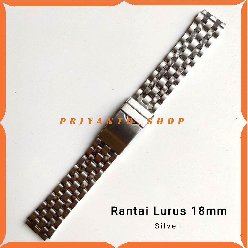 STRAP TALI JAM TANGAN RANTAI SILVER 18MM STRAP TALI JAM RANTAI STAINLESS STELL 18MM