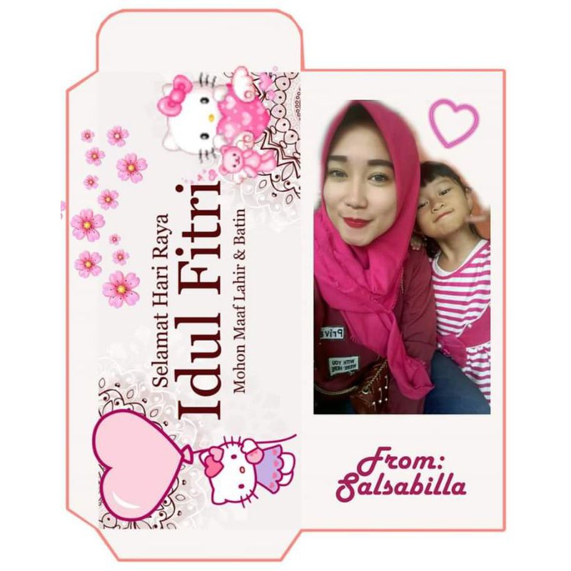 

(ISI 10 PCS) AMPLOP UANG MOTIF HELLO KITTY PINK GRATIS DESIGN
