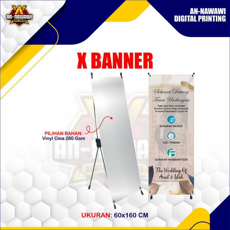 X Banner Set / Banner / Banner Nikahan / Banner Wisuda / Banner Aqiqah / Banner Jualan. Banner Murah