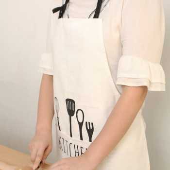 Celemek dapur chef apron masak pelindung baju anti kotor clemek koki motif kitchen clemek