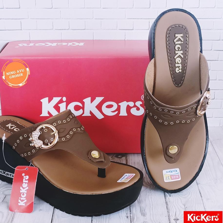 SALE KODE-713 WEDGES SANDAL WANITA KICKERS  JEPIT CB-03 TERBARU MURAH BERKUALITAS